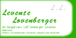 levente lovenberger business card